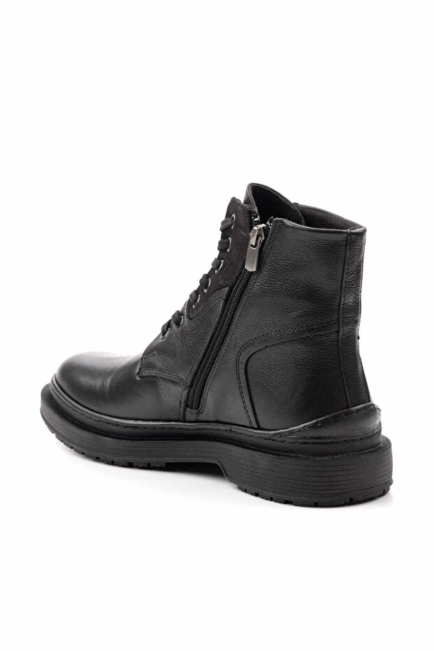 Siyah Hakiki Deri Erkek Bot & Bootie E02759254803 - 4