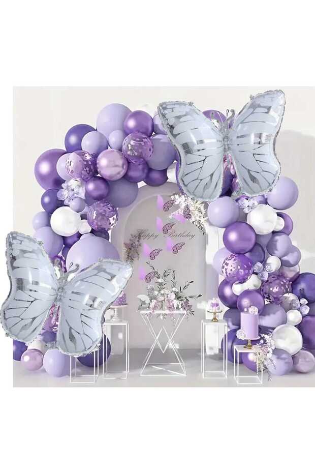 KELEBEK MOR BALON SETİ - 1