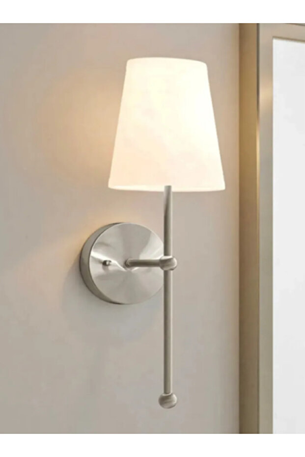 Pilli Krom Model Krem Şapkalı Tak Çalıştır Aplik Salon Yatak Odası - 1