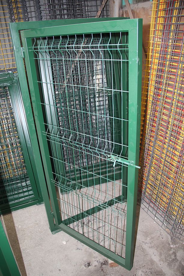 Bahçe Kapısı- Panel Çit Tel Kapısı-kanatlı Kapı Yeşil- (200 CM X 100 CM) Tam Çerçeve - 1