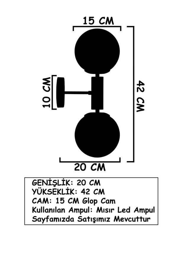 Hector Eskitme 2 Füme Camlı Aplik - 6
