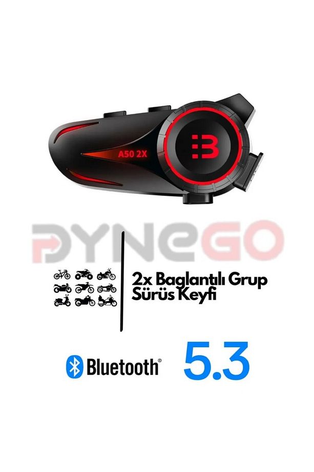 Motosiklet Kask Kulaklık 5.3 Bluetooth Rgb Intercom A50 2X 2025 Model Yeni Sürüm Bluetooth V5.3  Set - 1