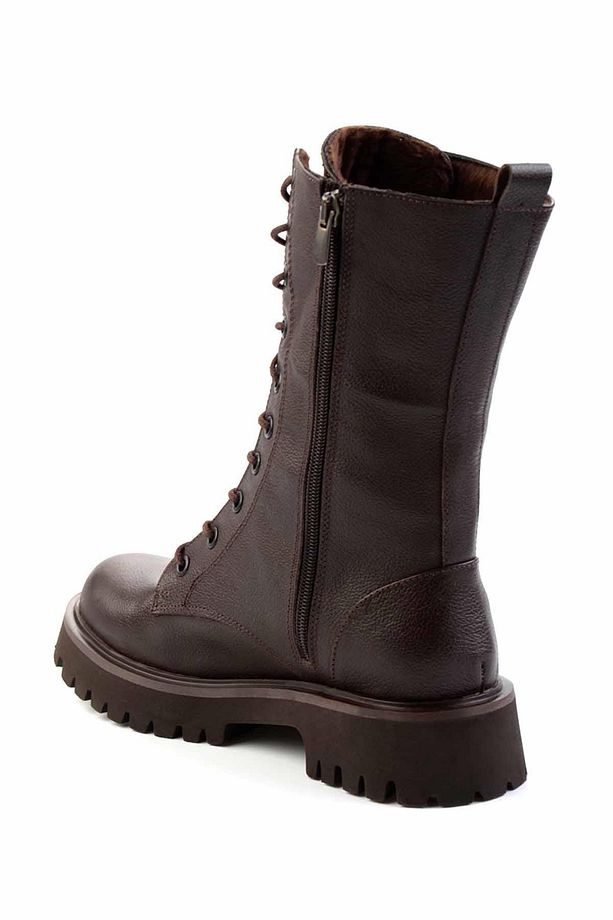 Kahve Hakiki Deri Kadın Bot & Bootie K02666415003 - 4