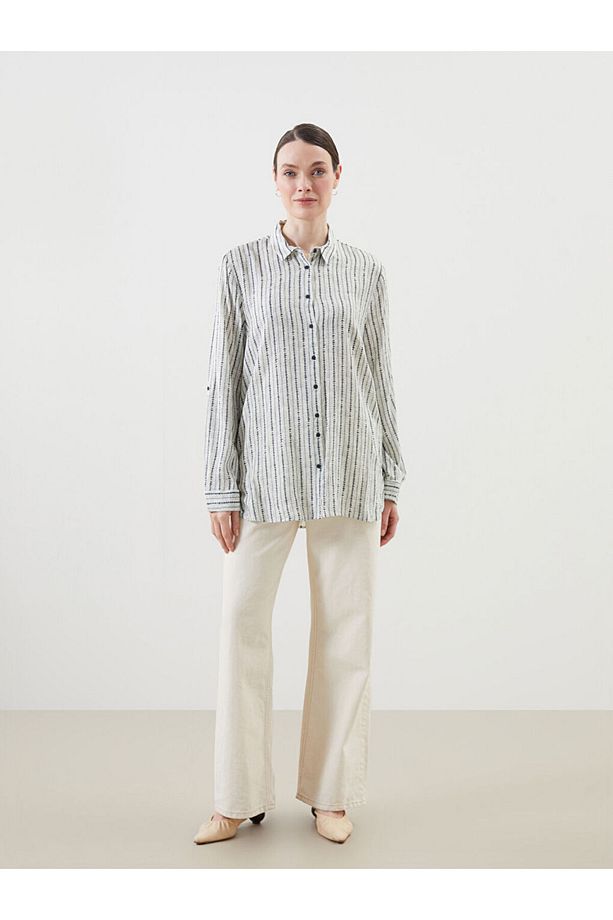 LCW Grace Regular Fit Desenli Kadın Gömlek - 2