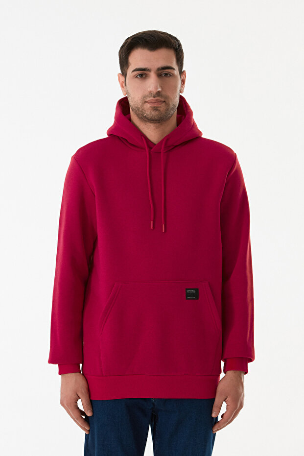 3 İplik Basic Kanguru Cepli Kapüşonlu Sweatshirt - 6