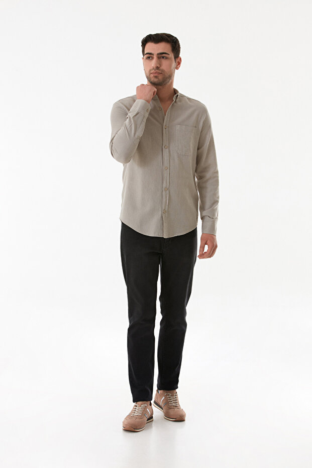 Basic Pocket Buttoned Shirt - 4