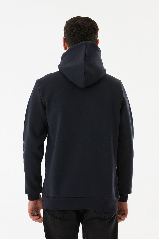 3 İplik Basic Kanguru Cepli Kapüşonlu Sweatshirt - 5