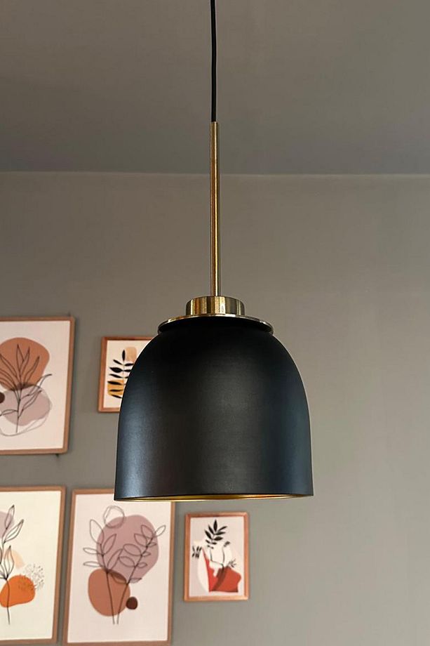 Deep Siyah Ince Eskitme Ufo Başlık Tekli Avize Sarkıt Salon Mutfak Butik Lamba Aydınlatma Avizeler - 2