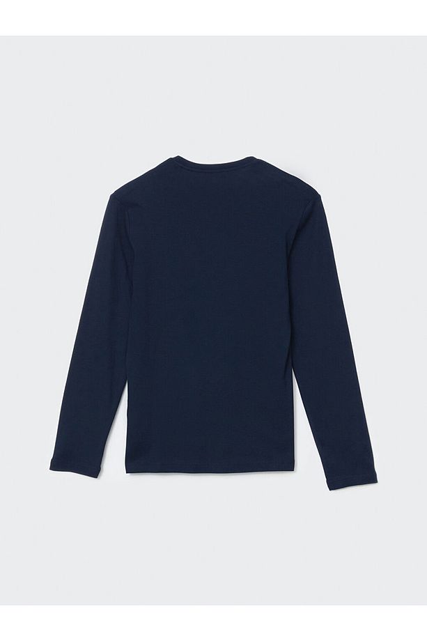 LCWAIKIKI Basic Lacivert V Yaka Uzun Kollu Erkek Sweatshirt - 6