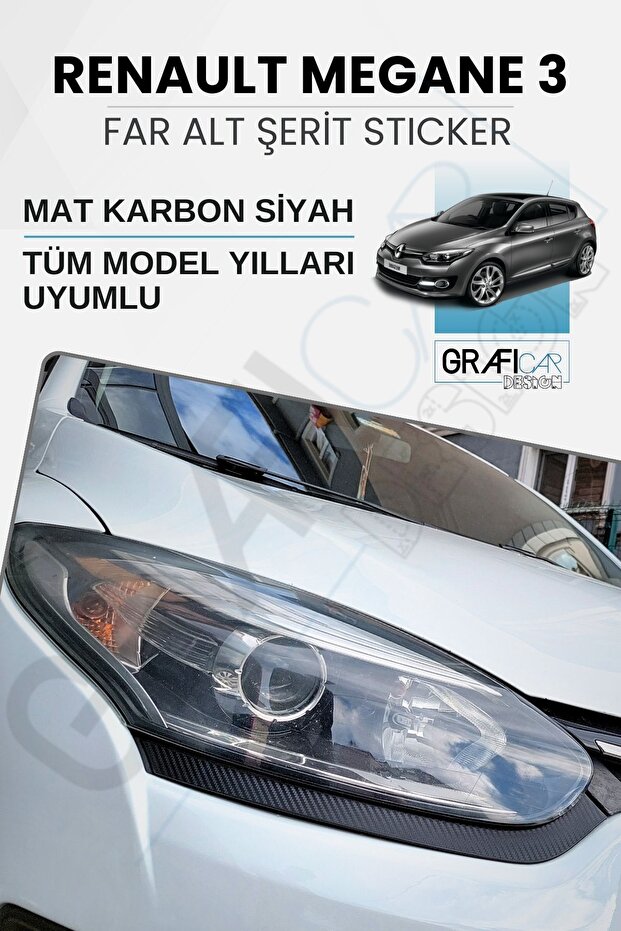 Renault Megane 3 Headlight Lower Strip Sticker