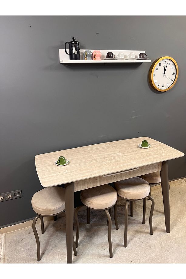 4 adet şık mutfak taburesi ideal yemek taburesi  balkon taburesi - 1