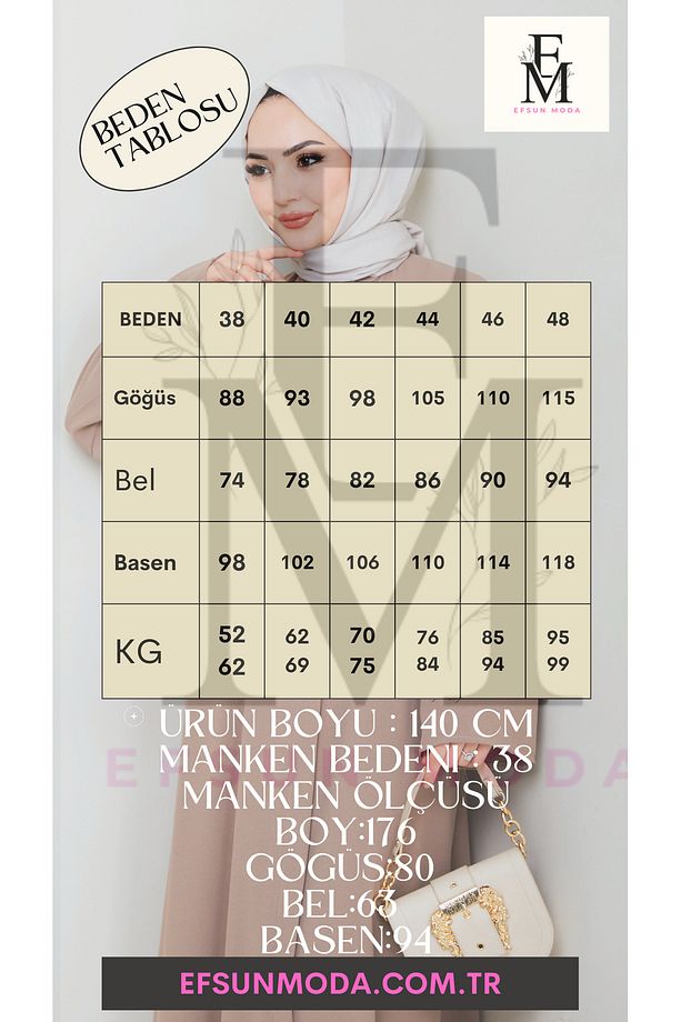 PİLİSELİ VRN POLYESTER KUMAŞ ASTARLI -BALON KOL HAKIM YAKA KEMERLİ ELBİSE - 3