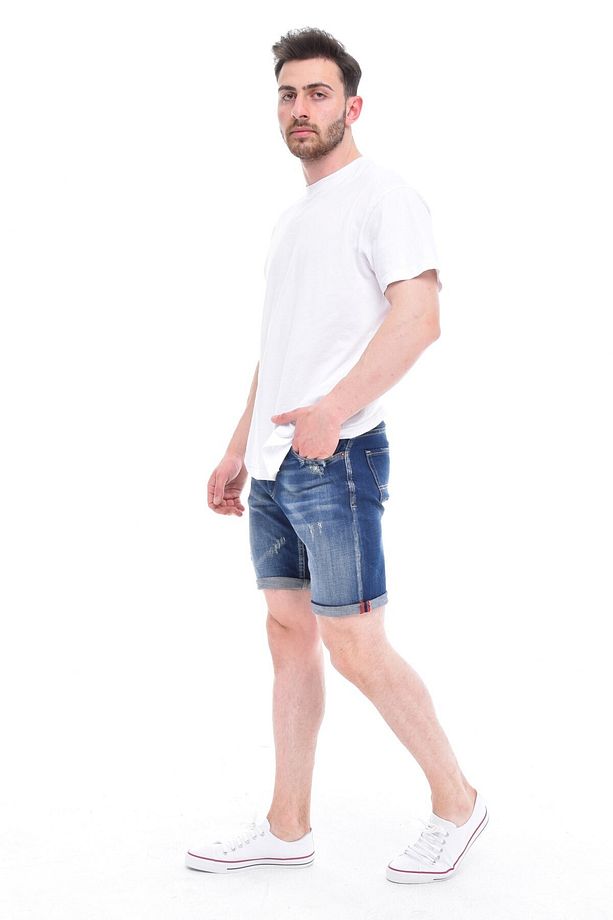 Erkek Kot Şort Slim Fit Jean Şort - C342 - 7