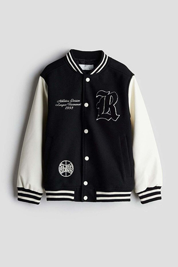 Appliquéd baseball jacket