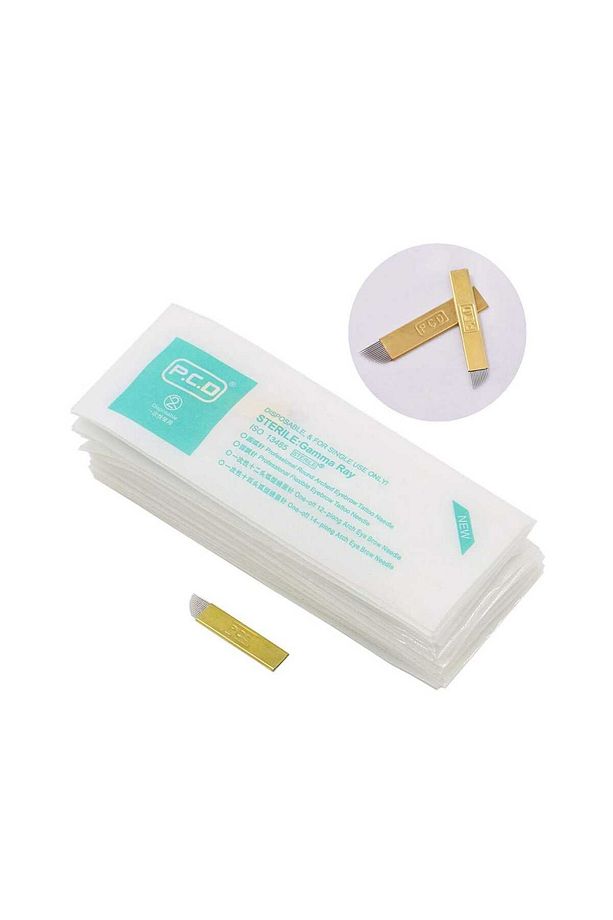 P.c.d Microblading Kalıcı Makyaj 12 Pin Sarı 5 Adet Kaş Dövme Iğne Mikroblading - 5