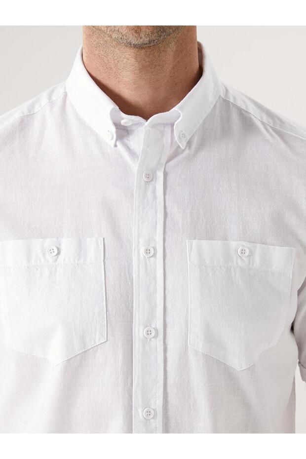 LCWAIKIKI Classic Regular Fit Kısa Kollu Poplin Erkek Gömlek - 3