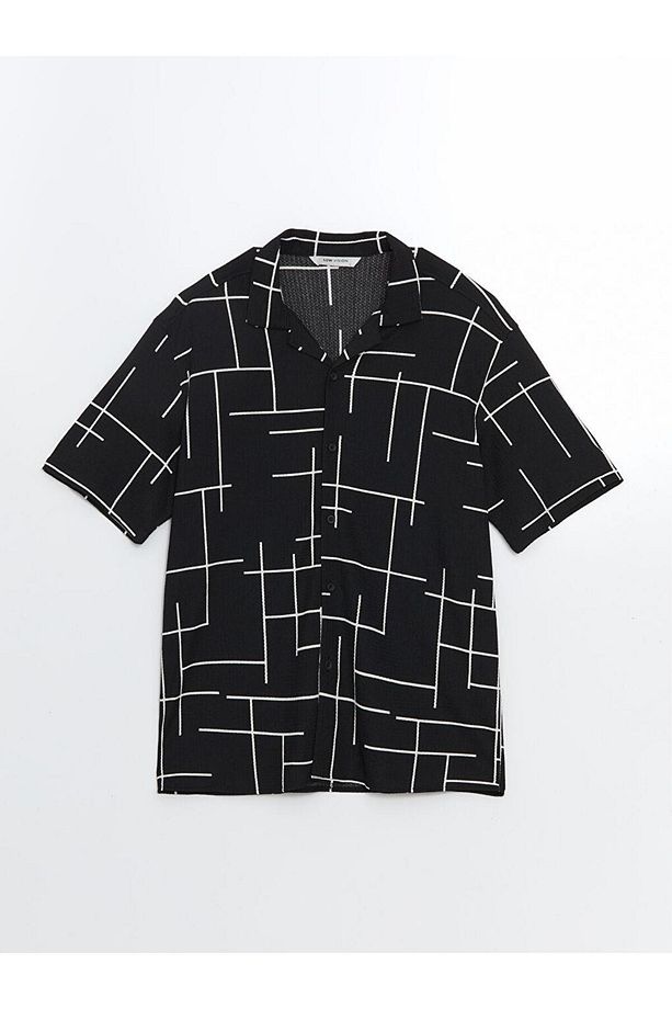 LCW Vision Regular Fit Kısa Kollu Desenli Erkek Gömlek - 5