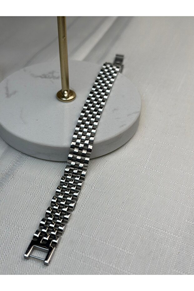 Çelik Gümüş Kordon Bileklik - 1