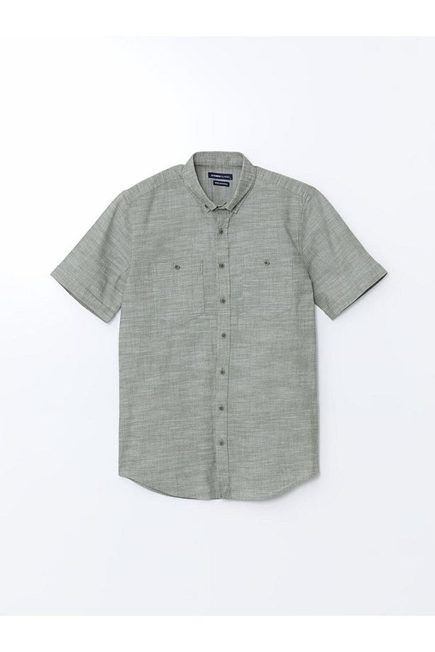LCWAIKIKI Classic Regular Fit Kısa Kollu Poplin Erkek Gömlek - 5