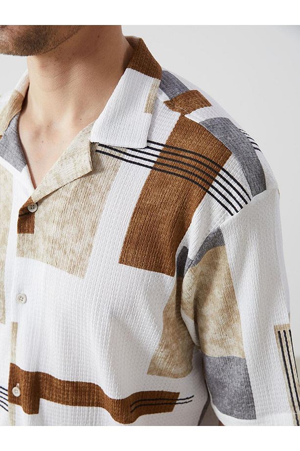 LCW Vision Regular Fit Kısa Kollu Desenli Erkek Gömlek - 1