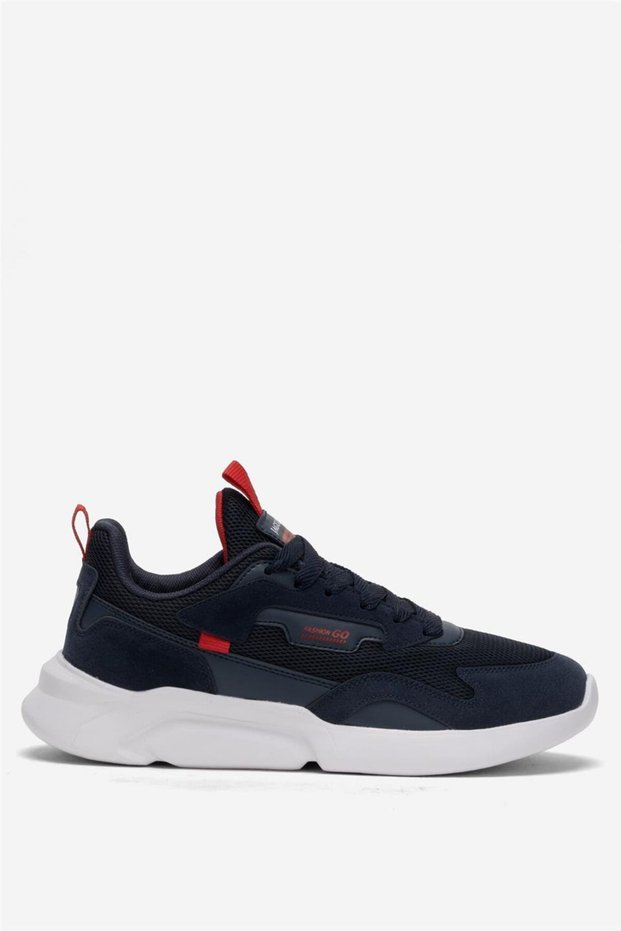 Men's Daily Comfortable Walking Sports Shoes Dark Blue - Red