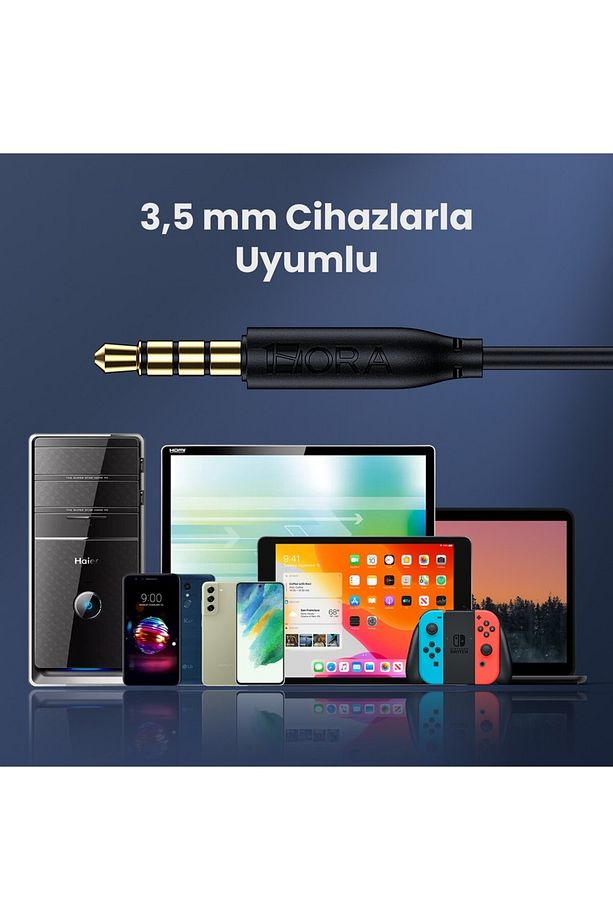 AUT111 3.5mm Kulak Içi Kablolu Kulaklık - Yüksek Ses Kalitesi - Mikrofonlu - Siyah - 6