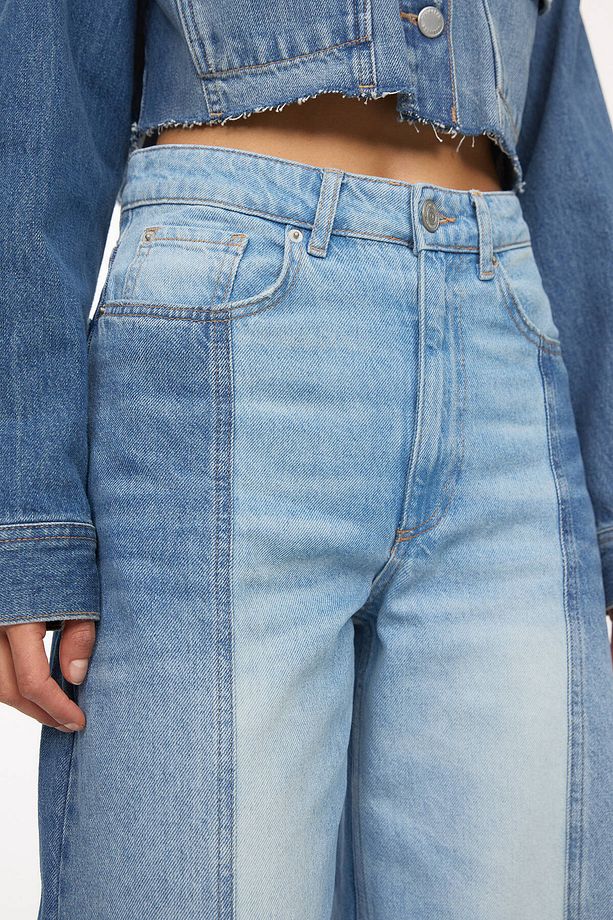 Geniş paça kırkyama jean - 7