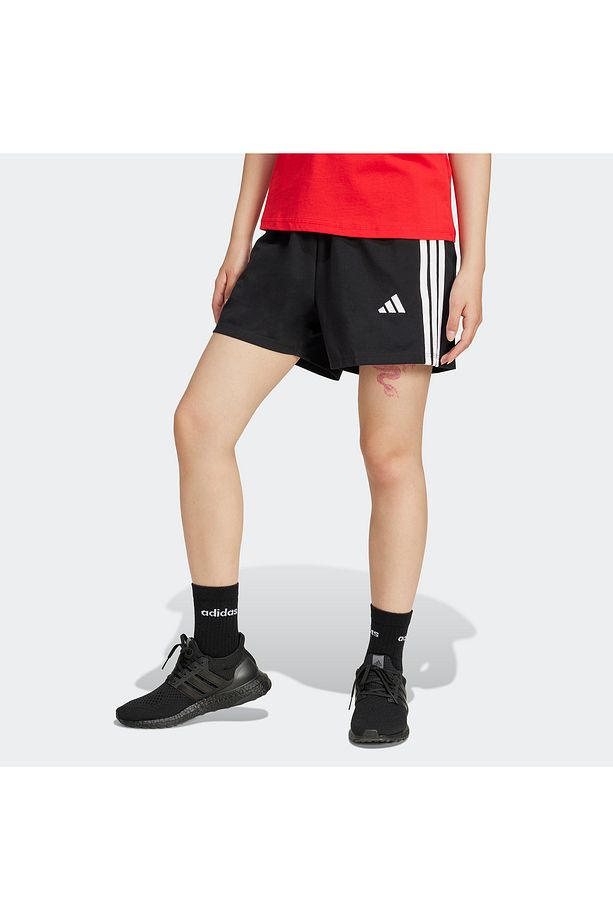 Essentials 3-Stripes Cotton Şort - 1
