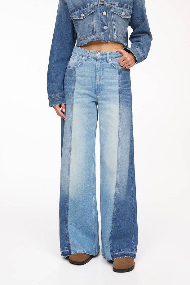 Geniş paça kırkyama jean - 6