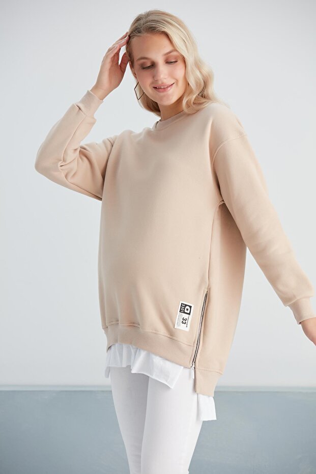 6465-Three Thread Combed Wool Maternity Sweatshirt - 5