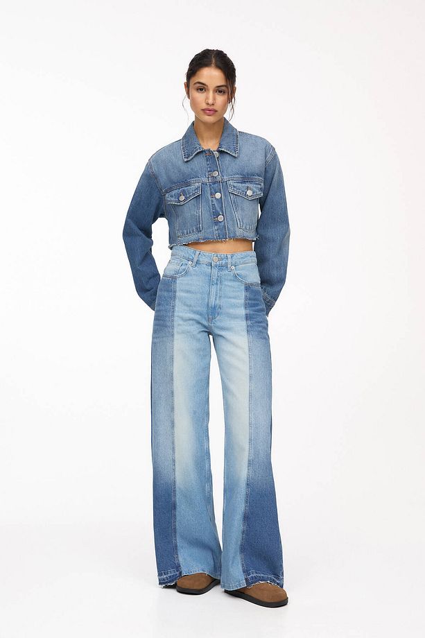 Geniş paça kırkyama jean - 3