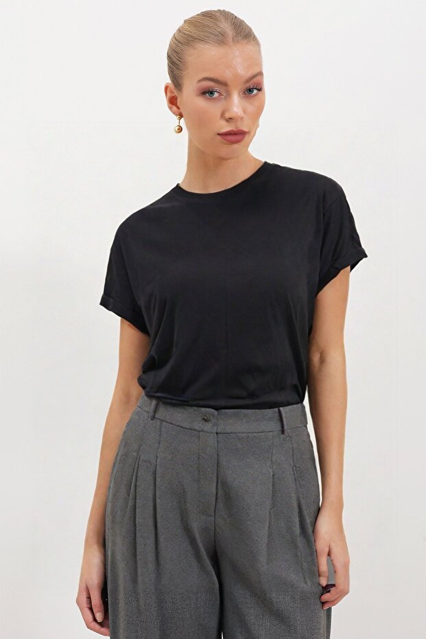 Single Jersey Sleeves Elastic T-Shirt