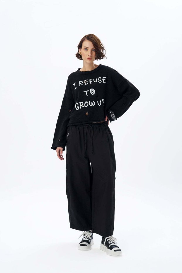 Women's Black Trousers 16289