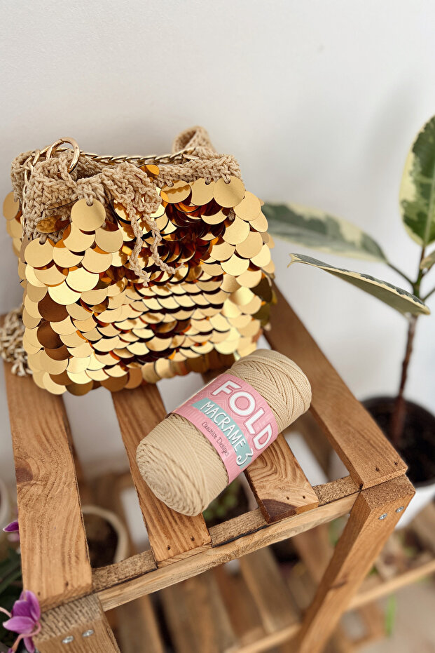 Yarn Macrame رقم: 3 - 240 بوليستر، خيط 1 مم، 100 جرام 115 متر سلسلة حقيبة - 2