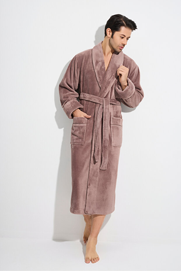 Triga Bamboo Cotton Men's Bathrobe with Shalyaka Piping