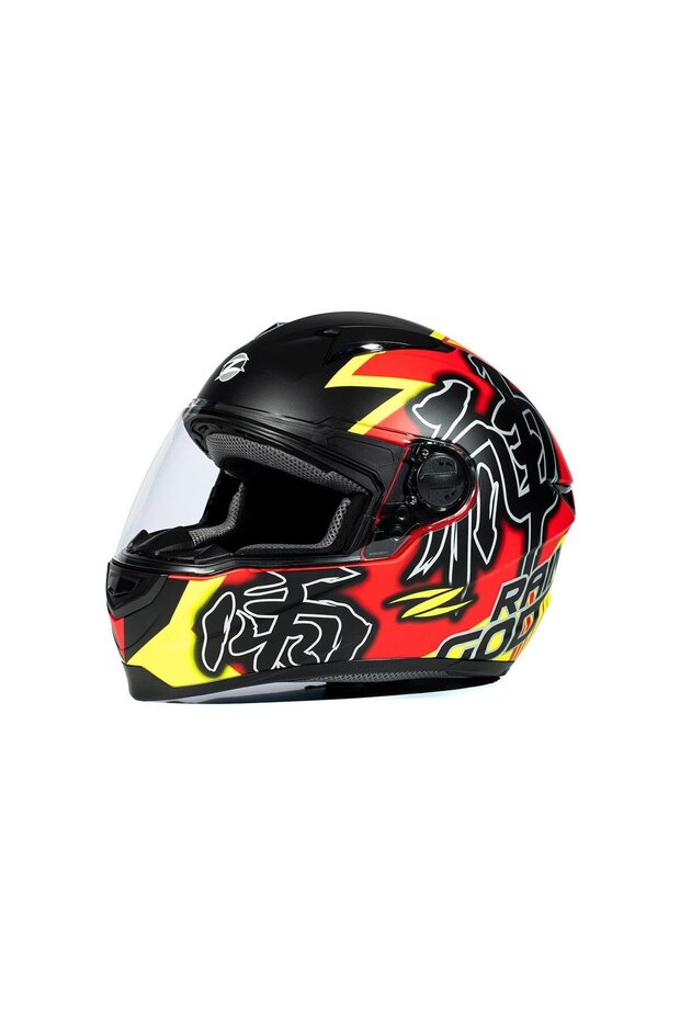 ZS-811A AL31 Matt Red Fluo Yellow Kapalı Kask - 6