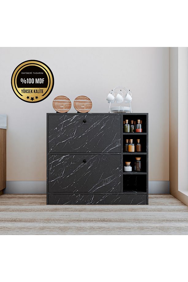 Lima MDF Kahve Köşesi Kiler Dolabı Çok Amaçlı Dolap Mutfak Dolabı - 1