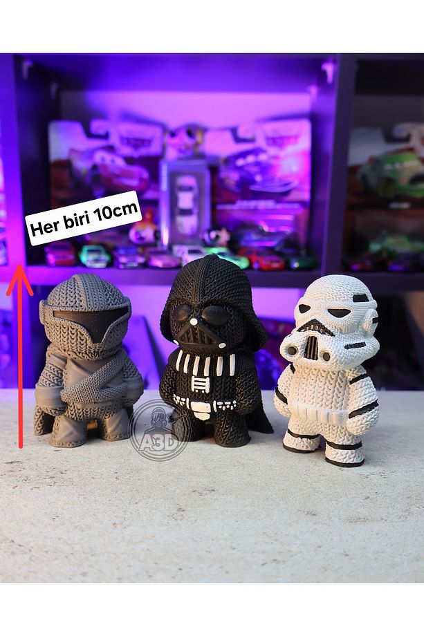 Star Wars 3'lü Set, Darth Vader Mandalorian Klon Savaşçı Figürü - 7