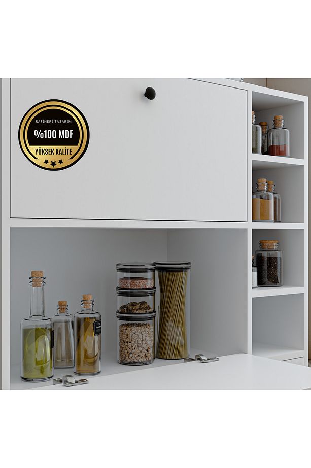 Lima Mdf Kahve Köşesi Kiler Dolabı Çok Amaçlı Dolap Mutfak Dolabı - 4