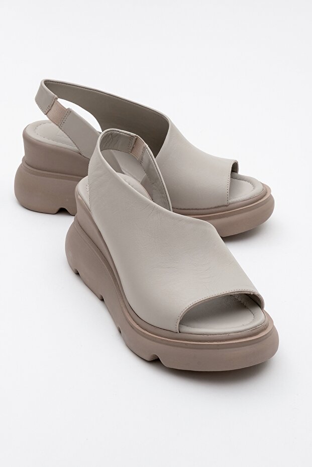 AGUSTO Stone Upper Genuine Leather Women's Wedge Heel Sandals