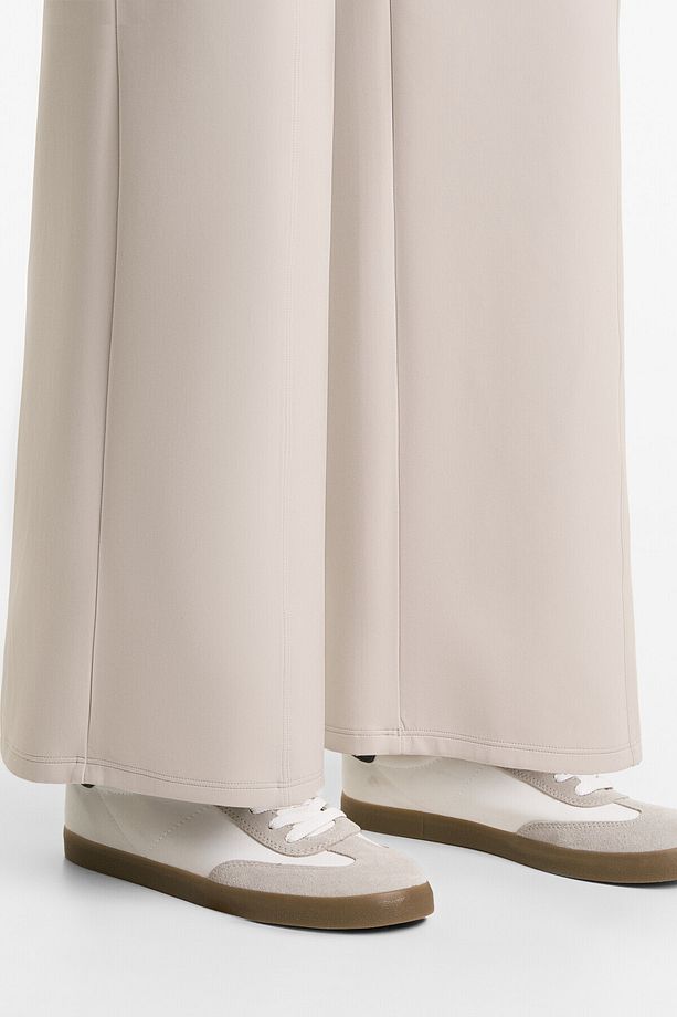 Neopren görünümlü bootcut uzun pantolon - 6