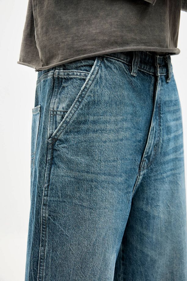 Süper baggy jean şort - 7