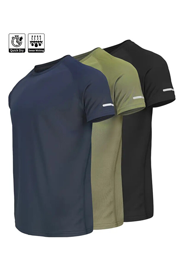 3-Pack Quick-Drying Athletic Technical Performance Sports T-shirt