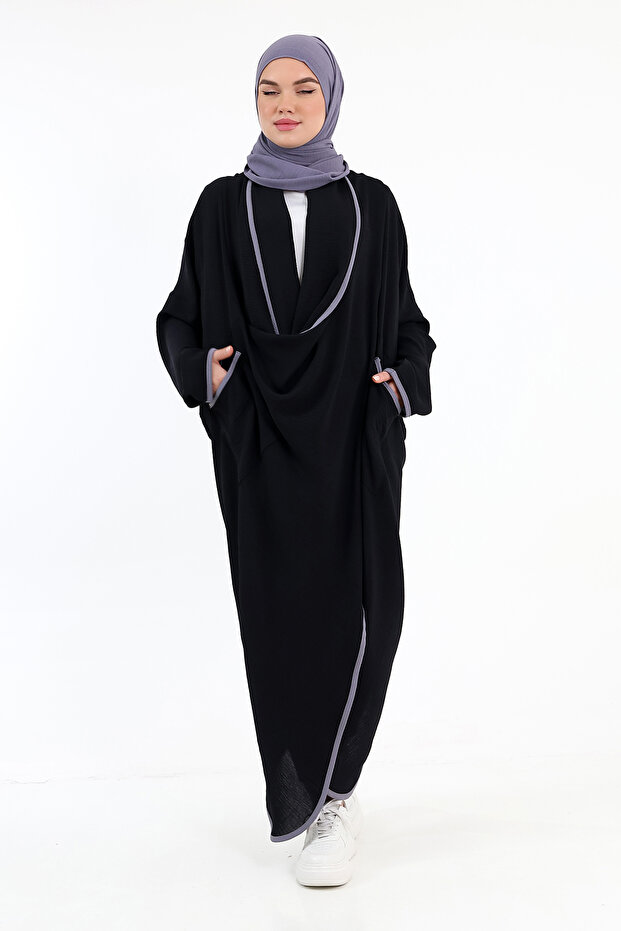 Casual Draped Pocket Fenomen Cross Tunic Black