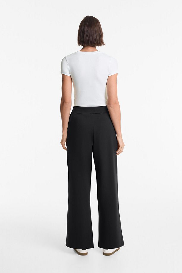 Neopren görünümlü bootcut uzun pantolon - 6