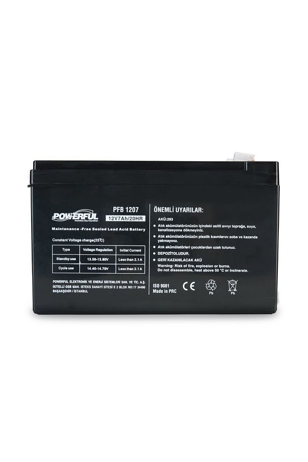 PFB-1207 12V 7AH 20HR BAKIMSIZ KURU TİP AKÜ - 4