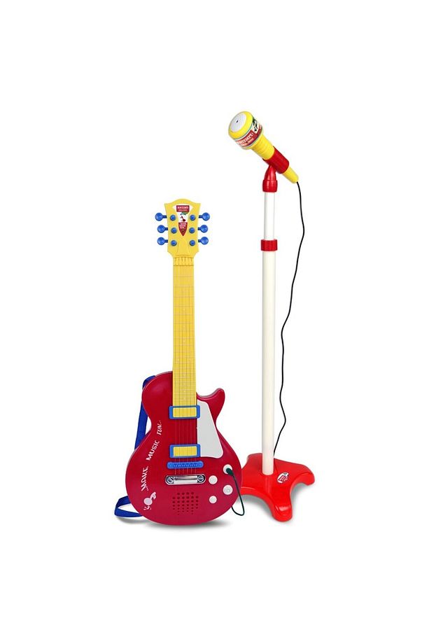 Elektronik Rock Gitar Tuşlu Telli Askılı Ayaklı Mikrofon Kırmızı - 2
