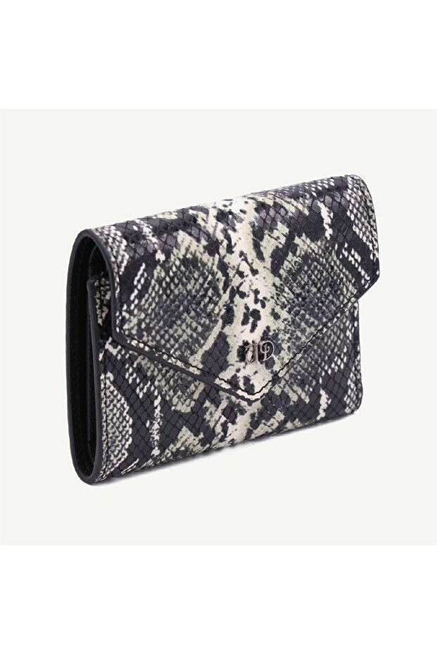 Uderra Genuine Leather Black-White Women's Wallet - S1Kc0002