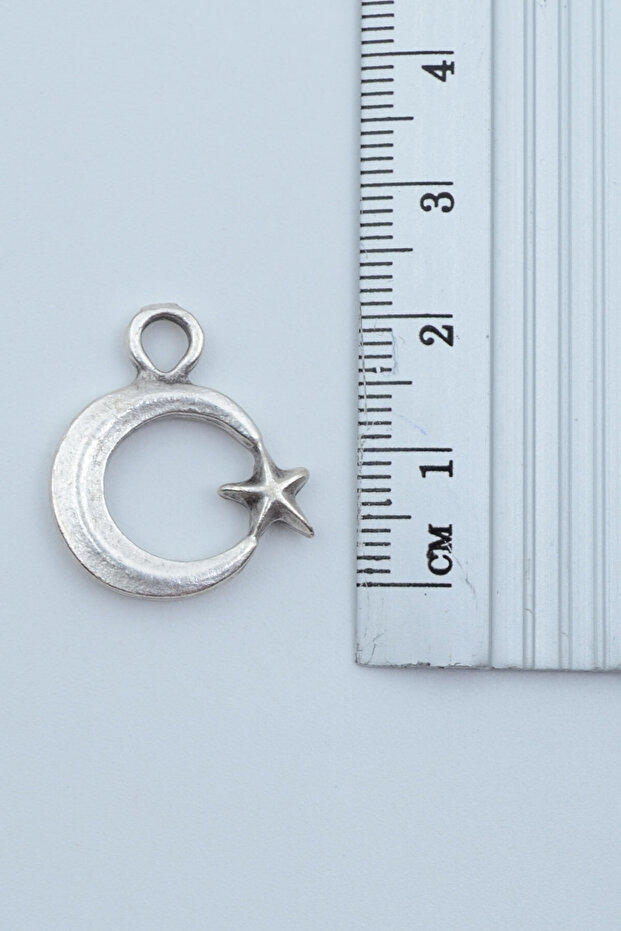 Minimal Ay Yıldız Gümüş Kaplama Deri İp Kolye - 3