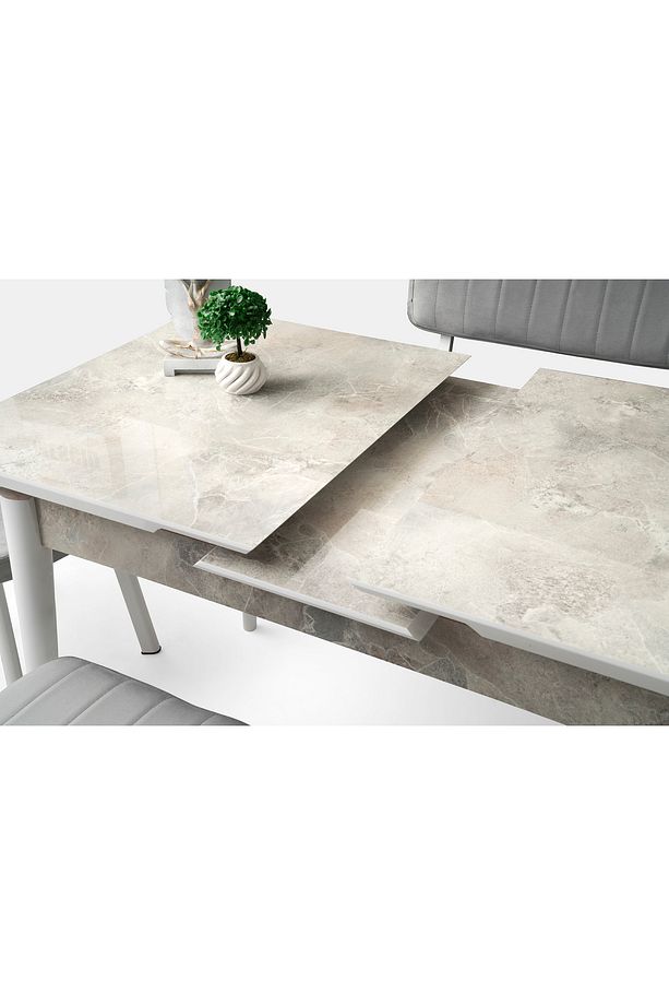 Kelebek Tekno Rambla Desen Highgloss Açılır 120X70 Masa (Açılımış Ölçüsü 150X70) - 2